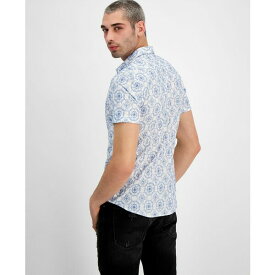 ゲス メンズ シャツ トップス Men's Regular-Fit Mosaic Embroidery Shirt PARTLY CLOUDY MULTI