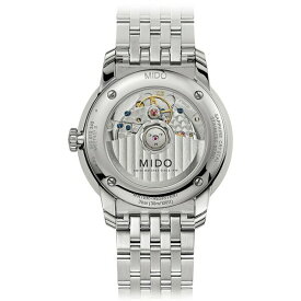 ミド レディース 腕時計 アクセサリー Men's Swiss Automatic Baroncelli Smiling Moon Stainless Steel Bracelet Watch 39mm White