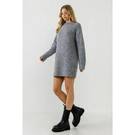 イングリッシュファクトリー レディース ワンピース トップス Women's Long-Sleeved Sweater Dress Heather grey