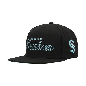 �~�b�`�F��&�l�X �����Y �X�q �A�N�Z�T���[ Men's Black Seattle Kraken Core Team Script 2.0 Snapback Hat Black