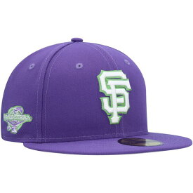 ニューエラ メンズ 帽子 アクセサリー San Francisco Giants New Era Lime Side Patch 59FIFTY Fitted Hat Purple