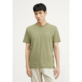 カルバンクライン メンズ Tシャツ トップス MICRO LOGO - Basic T-shirt - delta green