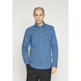トミー ヒルフィガー メンズ シャツ トップス MICRO PRINT SHIRT - Formal shirt - anchor blue/optic white