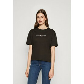 トミー ヒルフィガー レディース Tシャツ トップス RELAXED - Print T-shirt - black