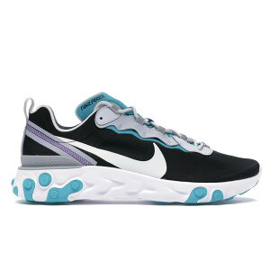 Nike iCL Y Xj[J[ yNike React Element 55 Black Pure Platinum Teal Nebulaz TCY US_9.5(27.5cm) Black/Pure Platinum-Wolf Grey-Teal Nebula-Voltage Purple-White
