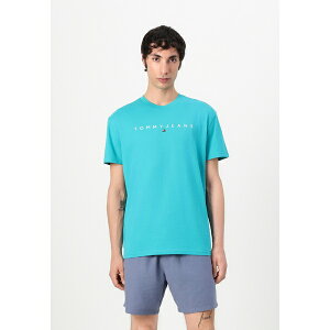 g~[qtBK[ Y T_ V[Y LINEAR LOGO TEE - Basic T-shirt - hawaiian turquoise