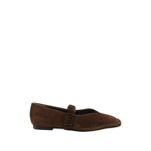 �A���n�X ���f�B�[�X �T���_�� �V���[�Y Square-toe ruched ballet flats Brown