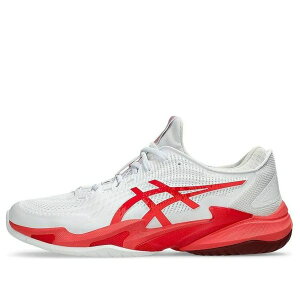 ASICS �A�V�b�N�X �����Y �X�j�[�J�[ �yASICS Court FF 3 Novak 'White Electric Red' 1041A522-966�z �T�C�Y US_9(27.0cm)