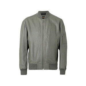 �{�X �����Y �W���P�b�g���u���]�� �A�E�^�[ Jakri ribbed leather jacket Grey