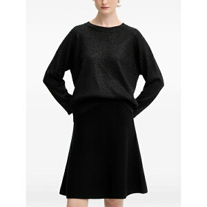 �_�i �L������ �j���[���[�N ���f�B�[�X �j�b�g&�Z�[�^�[ �A�E�^�[ Sparkle hotfix sweater Black
