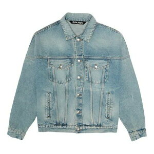 Palm Angels p[EGWFX Y Xj[J[ yPalm Angels Logo Over Button-Up Denim Jacket 'Light Blue' PMYE006R203430017310z TCY US_M_S