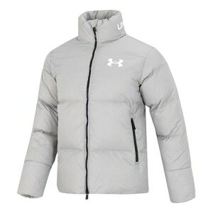 Under Armour A_[A[}[ Y Xj[J[ yUnder Armour Logo Puffer Jacket 'Light Grey' 1375449-558z TCY US_M_L