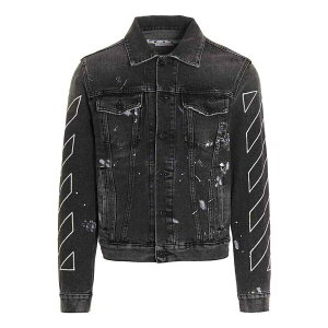 Off-White ItzCg Y Xj[J[ yMen's Off-White SS22 Printing Denim Jacket Black OMYE079S22DEN0011101z TCY US_M_XXL
