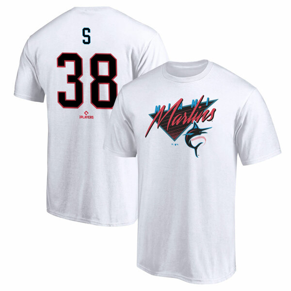 ファナティクス メンズ Tシャツ トップス Miami Marlins Fanatics Branded Hometown Legend Personalized Name  Number TShirt White