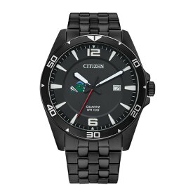 ジャーディン メンズ 腕時計 アクセサリー Tulane Green Wave Citizen Quartz Black Tone Stainless Steel Watch