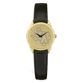 ジャーディン レディース 腕時計 アクセサリー Stephen F Austin Lumberjacks Women's Medallion Black Leather Wristwatch Black