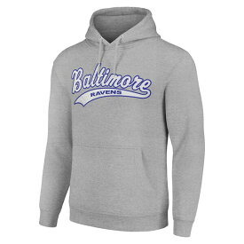 スターター メンズ パーカー・スウェットシャツ アウター Baltimore Ravens Starter Unisex Tailsweep Pullover Hoodie Heather Gray