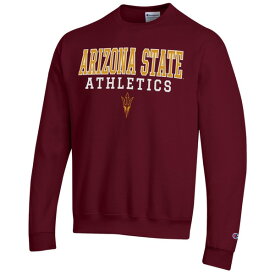 チャンピオン メンズ パーカー・スウェットシャツ アウター Arizona State Sun Devils Champion Athletics Logo Stack Pullover Sweatshirt Maroon