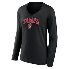 ファナティクス レディース Tシャツ トップス Tampa Spartans Fanatics Branded Women's Campus Long Sleeve VNeck TShirt Black