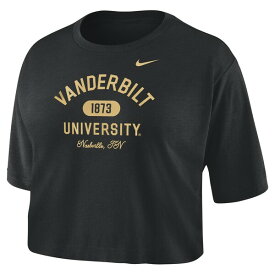 ナイキ レディース Tシャツ トップス Vanderbilt Commodores Nike Women's Cropped TShirt Black