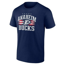 ファナティクス メンズ Tシャツ トップス Anaheim Ducks Fanatics Branded Americana Team TShirt Navy