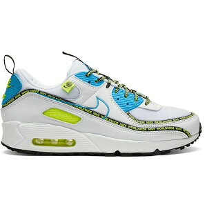 Nike �i�C�L �����Y �X�j�[�J�[ �yNike Air Max 90 SE Worldwide�z �T�C�Y US_6(24.0cm) White/Black/Volt/Blue Fury