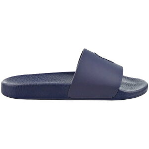 Polo Ralph Lauren �����t���[���� �����Y �X�j�[�J�[ �yPolo Ralph Lauren Signature Pony Slide Navy White�z �T�C�Y US_M_13 Navy/White