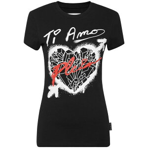 �t�B���b�v�v���C�� ���f�B�[�X T�V���c �g�b�v�X Sexy pure fit heart-print t-shirt Black