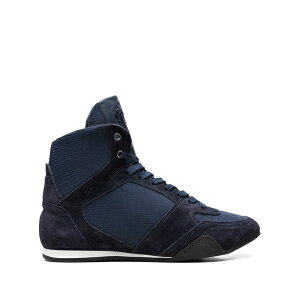 ���F���T�[�` �����Y �X�j�[�J�[ �V���[�Y High top greek key navy sneakers Blue