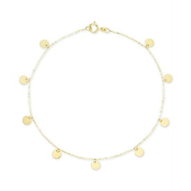 イタリアン ゴールド レディース ブレスレット・バングル・アンクレット アクセサリー Polished Disc Dangle Ankle Bracelet in 14k Gold Gold