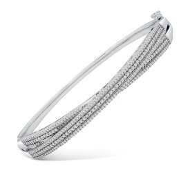 ラップド イン ラブ レディース ブレスレット・バングル・アンクレット アクセサリー Diamond Multi-Row Crossover Bangle Bracelet (1 ct. t.w.) in Sterling Silver, Created for Macy's Sterling Silver