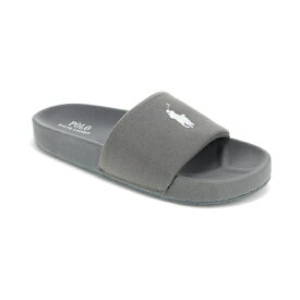 ラルフローレン メンズ スリッポン・ローファー シューズ Men's Hendrick Pique Fabric Slide Sandals Charcoal