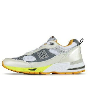 New Balance �j���[�o�����X ���f�B�[�X �X�j�[�J�[ White/Silvergray/Orange �y(WMNS) New Balance Aries x 991 Made in England 'Orange Silver' W991ARI�z �T�C�Y US_5(22.0cm)
