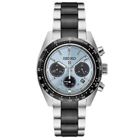 セイコー メンズ 腕時計 アクセサリー Men's Chronograph Prospex Speedtimer Solar Two-Tone Stainless Steel Bracelet Watch 39mm Light Blue