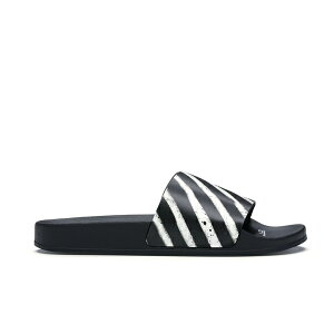 OFF-WHITE �I�t�z���C�g �����Y �X�j�[�J�[ �yOFF-WHITE Spray Stripes Slider Black White FW19�z �T�C�Y US_8(26.0cm) Black/White