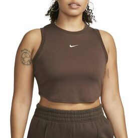 ナイキ レディース シャツ トップス Nike Women's Sportswear Essentials Ribbed Crop Tank Baroque Brown