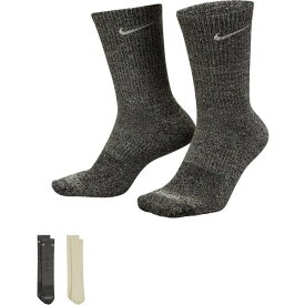 ナイキ メンズ 靴下 アンダーウェア Nike Everyday Plus Cushioned Crew Socks - 2 Pack Black/Coconut