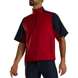 フットジョイ メンズ ジャケット＆ブルゾン アウター FootJoy Men's Sport Short Sleeve Wind Shirt Crimson/Navy