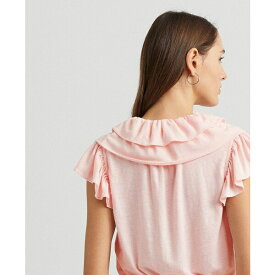 ラルフローレン レディース カットソー トップス Women's Ruffled Flutter-Sleeve Peplum Top Pink Opal