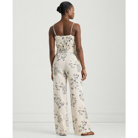 ラルフローレン レディース ワンピース トップス Women's Belted Floral Jumpsuit Blue Multi