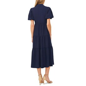 セセ レディース ワンピース トップス Women's Collared Short-Sleeve Tiered Shirtdress Classic Navy