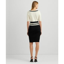 ラルフローレン レディース ワンピース トップス Women's Two-Tone Sweater Sheath Dress Black/mascarpone Cream