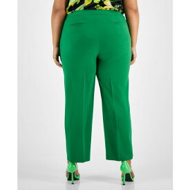 バースリー レディース カジュアルパンツ ボトムス Plus Size Textured Crepe Pants, Created for Macy's Green Chili