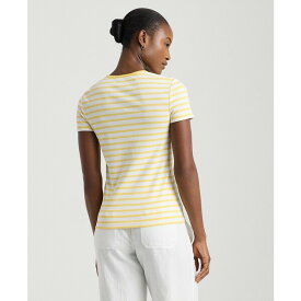 ラルフローレン レディース カットソー トップス Women's Striped Crewneck Tee White/Primrose Yellow