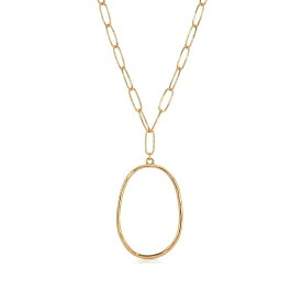 エティカ レディース ネックレス・チョーカー・ペンダントトップ アクセサリー Large 18K Gold-Plated Oval Pendant Chain Link Necklace Gold