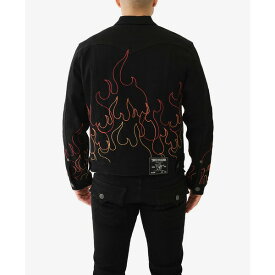 トゥルーレリジョン メンズ ジャケット＆ブルゾン アウター Men's Jimmy Flame Jacket Black Rinse