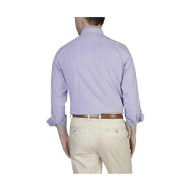 テーラーバード メンズ シャツ トップス Men's Mini Gingham Cotton Stretch Long Sleeve Shirt Lilac