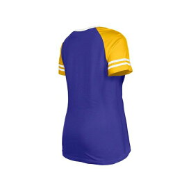 ニューエラ レディース Tシャツ トップス Women's Purple Minnesota Vikings Raglan Lace-Up T-shirt Purple