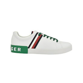 トミー ヒルフィガー メンズ スニーカー シューズ Men's Ramus Stripe Lace-Up Sneakers White, Green Multi