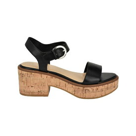 カルバンクライン レディース サンダル シューズ Women's Isleen Block Heel Open-Toe Dress Sandals Black - Faux Leather - Polyurethane